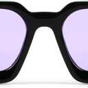 GFUIARA Trendy Square Sunglasses for Men Women Fashion Thick Rectangle Sun Glasses UV Protection Shades Designer Style (Black)