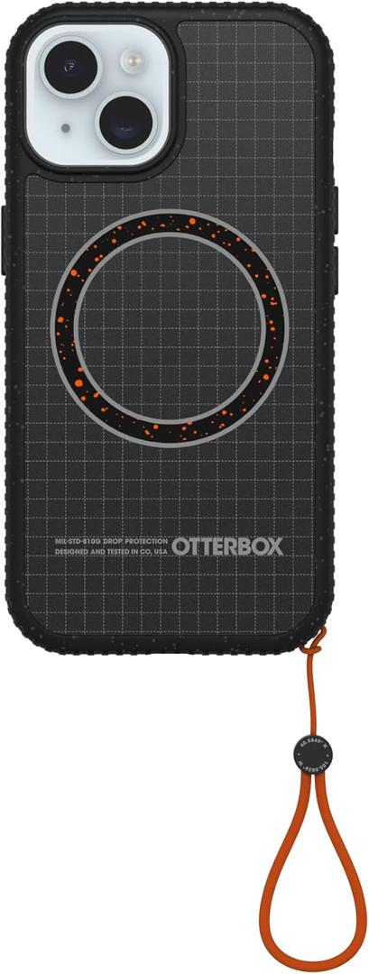 OtterBox Sole Series Phone Case for iPhone 13, iPhone 14, iPhone 15, iPhone 16e, iPhone 17e - Midnight Circuit - Grippy iPhone Case, Protective Phone Case with Strap, Magsafe Black