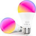 Bluetooth WiFi Smart Light Bulbs 150W Equivalent, 16W Dimmable 1600LM Smart Bulb Works with Alexa Google Home No Hub, E26 A19 LED Alexa Light Bulb, 2 Pack 2700-6500K RGBCW Color Changing CRI>90