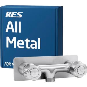 KES All Metal RV Shower Faucet, Leak-Proof 4 Inch Camper Shower Faucet Valve Diverter Replacement, Solid One-Piece Brass Body (Valve Only, Showerhead Not Included), Brushed Nickel