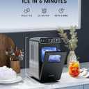 ecozy Ice Makers Countertop, Ultra Slim Design with Full-Color Panel, Internal Lights, 26 lbs/24H, Timer Ice Making, Two Ice Sizes, Portable Self-Cleaning Ice Machine for Home/Kitchen/RV