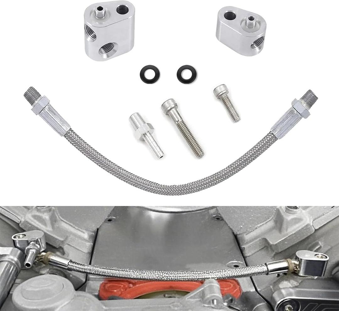 Throttle Body Bypass Hose Kit for GM LS Engines, 3-Bolt DBC/DBW, Gen 3 Coolant Crossover Steam Tube, Stainless Steel Braided Vent Hose, Compatible with LS1 LSX LM7 LR4 LQ4 LS6 L59 LQ9 LM4 L33