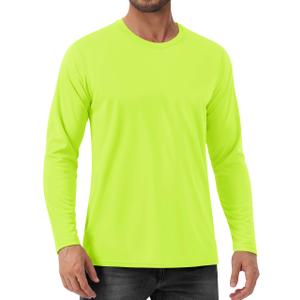 EKLENTSON Mens UV Shirt UV T-Shirts UPF 50+ Rash Guard Long Sleeve Moisture Wicking Workout Shirt Fishing Light Grey M