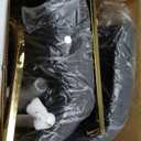 Dining Chairs Set of 2, Mid Century Modern Kitchen Room Armless Dining Chairs with Velvet Cushion Seat & with Gold Metal Legs for Vanity Room Bedroom Living Room (Black)