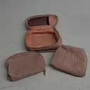 KTMOUW Makeup Bag 3 Pcs Waterproof Cosmetic Bag Set Portable Travel Cosmetic Bag Multifunction Organizer Storage Bag Weave Toiletry Bag for Women, Pink