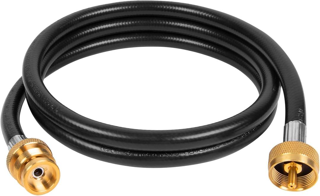 SHINESTAR 5FT Propane Extension Hose, Connects 1 Lb Appliance to Propane Tree or Propane Tee Adapter, Compatible with Buddy Heater, Weber Q Grill, Coleman Camping Stove and More