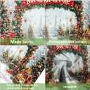 16X7FT Christmas Garage Door Cover Decorations Winter Wonderland North Pole Forest Snowy Xmas Tree Garage Door Background Snowflake Merry Christmas Family Party Indoor Outdoor Decor (White)