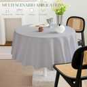 BYDOLL Table Cloth Round 60 Inch Tablecloth Fits Max50 Inch Diameter Top,Silver Gray Washable Outdoor Winkle and Stain Resistant Spillproof Polyester Tablecloths for Round Tables Party Cover