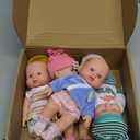 7 Inch Mini Baby Mini Reborn Doll Vinyl Full Body Lifelike Dolls Baby with Weighted Cloth Reborn Gift Set for Kids, Gifts for Christmas Kids (4 Pcs, Summer)