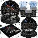 120 Pcs of Galaxy Party Supplies, Including 20 Plates, 20 Napkins, 20 Disposable Paper Cups, 20 Forks, And 20 Knives, Galaxy Movie Birthday Party Decorations, And Birthday Decorations for 20 Guests