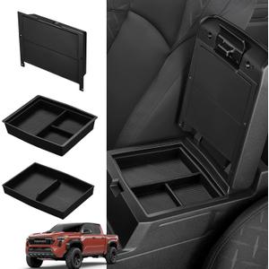 Ecarzo 3PCS Center Console Organizer for 2024 2025 2026 Toyota Tacoma Armrest Hidden Storage Box, Maximize Space & Reduce Clutter, Tacoma Interior Accessories