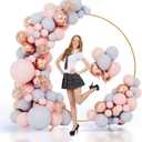 6.6Ft Round Backdrop Stand Circle Balloon Arch Frame Kit for Wedding Flower Ring Party Background Decoration (Gold)