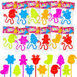 Christmas Toys Gifts Bulk for Kids 60 PCS, Holiday Sticky Hands Party Favor for Toddlers, Xmas Goodie Treat Bag Stocking Stuffer Fillers, Winter Classroom Preschool Students Prize Stuff for Boys Girls