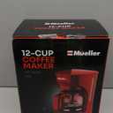 MELLERHOME 12-Cup Red Coffee Maker - Perfect for Home or Office, Borosilicate Carafe, Auto-Off, Reusable Filter, Anti-Drip, Keep-Warm Function, Clear Water Level Window, Red Kitchen Accessories