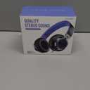 AILIHEN C8 Kids Headphones Wired, On-Ear Headphones with Microphone and Volume Control Foldable Corded Stereo 3.5mm Headset for School Teens Smartphones Chromebook Laptop Tablets Travel (Black Blue) (Medium)