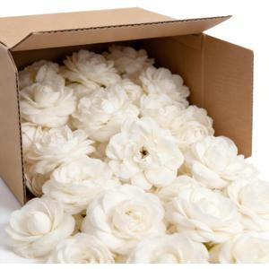 Artificial Silk Roses Flower Heads for Wedding Decorations - 50 Pieces Realistic Bulk Faux Floral for DIY Bridal Shower Arrangements Bridesmaid Bouquets Party Home Centerpieces - White