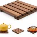 Wooden Trivet  Trivets for Hot Pots and Pans, 1515 cm Heat Resistant Solid Acacia Wood, Durable Kitchen & Table Protector, Premium Handmade  LO-MAS