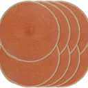 Noctiflorous Braided Round Placemats Set of 8, 15 Inch Woven Table Mats, Non-Slip Washable Thin Edge Place Mats for Kitchen Dining Table Decor (Dark Orange, 8)