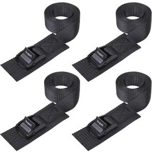 Ayaport Adjustable Cam Buckle Lashing Straps 6ft 4pack Tie Down Straps (1" x 6', Black)