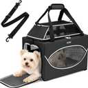 Lekereise Top-Expandable Pet Carrier 17x11x9.5 Inch Alaska Hawaiian Airline Approved Underseat to 12lbs Stable Car Travel Carriers for Small Dogs Cats with Locking Safety Zippers Anti-Scratch Mesh
