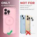 CAPRARO Magnetic for iPhone 14 Pro Case, [Compatible with MagSafe] [Full Camera Protection] Shockproof Protective Slim Translucent Matte Phone Case for iPhone 14 Pro 6.1'', Peach Pink