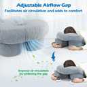 HOMCA Face Down Pillow for Eye Surgery Recovery, Soft Support Stomach Sleeping Pillow with Adjustable Airflow Gap, Face Hole for SmallMedium Adult Faces, Not Recommended for Larger Face Sizes