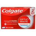 Colgate Optic White Advanced Hydrogen Peroxide Toothpaste, Teeth Whitening Toothpaste Pack, Enamel-Safe Formula, Helps Remove Tea, Coffee, and Wine Stains, Sparkling White, 2 Pack, 3.2 oz