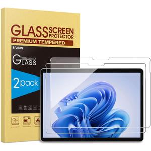 SPARIN [2 Pack] Screen Protector for Surface Pro 11 2024/ Microsoft Surface Pro 9/ Surface Pro 10/ Surface Pro 8/ Surface Pro X, [13 inch], 9H Tempered Glass/ Support Surface Pen