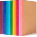 30 Pack Lined Notebook Journals Bulk, A5 College Ruled Composition Notebook, 8.3x 5.5,Kraft Cover with Rainbow Spines, 15 Colors 60 Pages for School Office Travel
