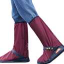 Rain Shoe Covers Waterproof Rain Boot Shoe Cover for Men and Women (Purplish Red, M)