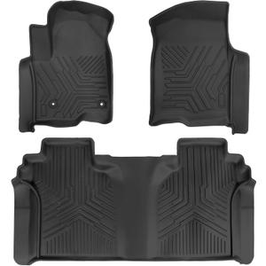 Set of 3 Floor Mats Cargo Liner for Chevrolet Silverado 1500/GMC Sierra 1500 2019-2024 2025, Chevy Silverado/GMC Sierra 2500HD/3500HD Crew Cab 2020-2025 (Rear Row with Carpeted Under-seat Storage)