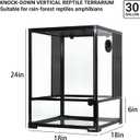 REPTI ZOO 30 Gallon Reptile Glass Terrarium, 18" x 18" x 24" Rainforest Habitat Tank with Front Opening Door, Knock-Down Vertical Reptile Terrarium with Top Screen & Side Mesh Ventilation