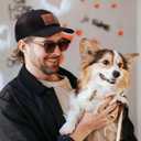 The Dogfather Trucker Hat for Men, Best Dog Dad Gifts, Adjustable Mesh Back Baseball Cap, Idea (Black)