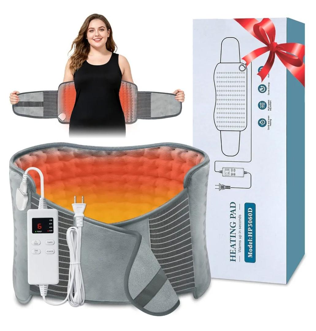 Heating Pad for Back Pain Relief, Extra-Large 12"x24"+26" Extendable Electric Heating Pad for Period Cramps with Belt, Auto Shut Off, Machine Washable, Portable Moist Heating Pad for Women & Men