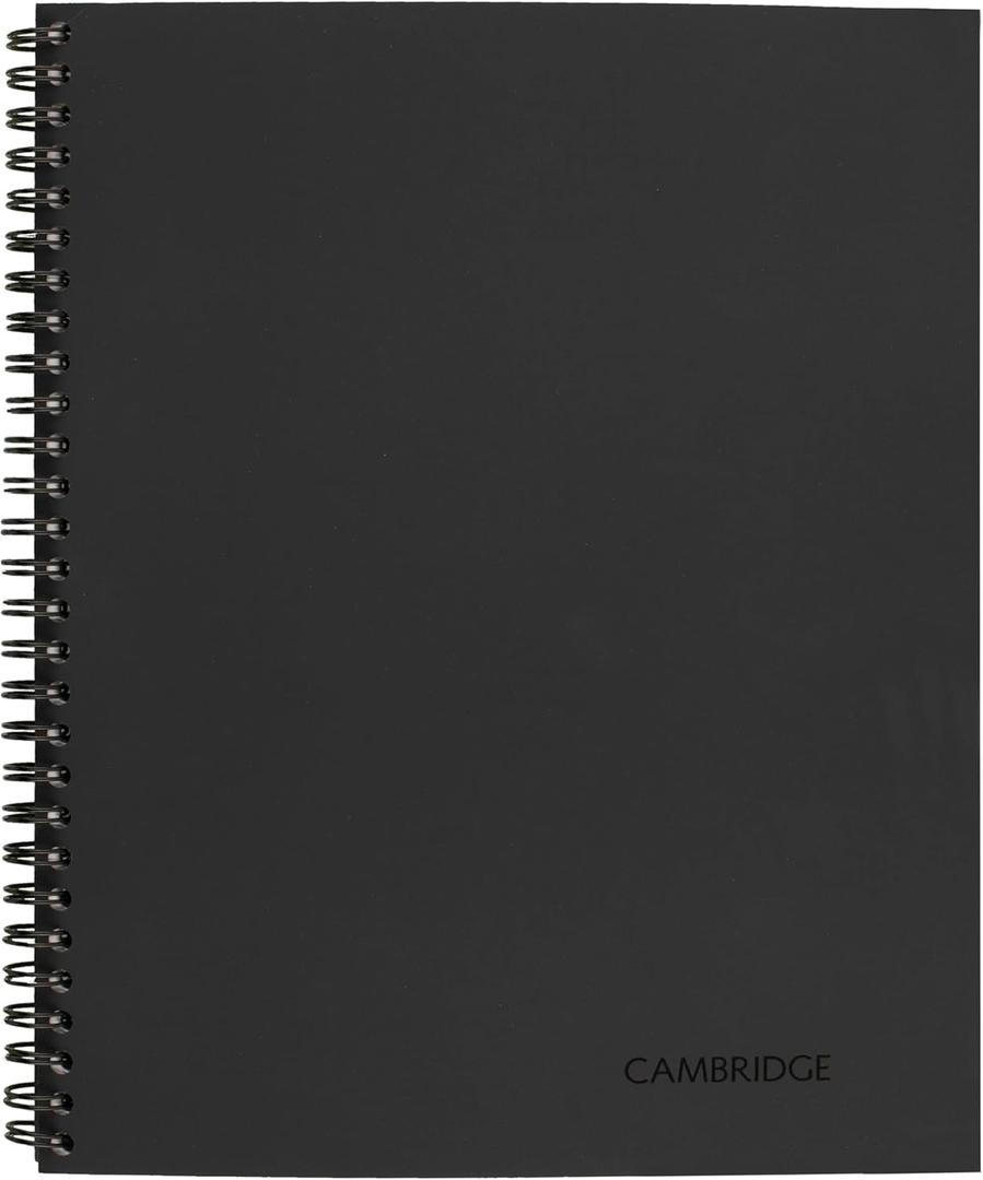 Cambridge Limited Business Notebook, Legal Ruled Paper, 6-3/4" x 9-1/2", 80 Sheets, Flexible Soft Touch Cover, Wirebound, Gray (06672)