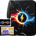 Trading Card Binder 4-Pocket, 400 Pockets Collectible Trading Card Album with 50 Removable Double-Sided Pages for MTG, TCG Game Cards and Sports Cards Storage - Black