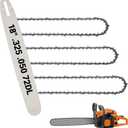 18 Inch Chainsaw Bar and Chain Combo .325" Pitch .050" Gauge, 72 Drive Links Replacement Husqvarna 435, 440, 545, 345, 350, 51, 55 RANCHER, 550XP, Fits Oregon M72 584408 36892(3 chains + 1 bar)