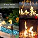 GASPRO 20 Pound Fire Glass Diamonds 1 Inch, Fire Pit Glass Rocks for Gas Fireplace and Fire Pit, Caribbean Blue, High Luster