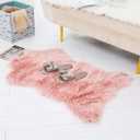 HYSEAS Faux Sheepskin Fur Area Rug Pink, 2x3 Feet, 2 Pack, Fluffy Soft Fuzzy Plush Shaggy Carpet Throw Rug for Indoor Floor, Sofa, Chair, Bedroom, Living Room, Home Decoration