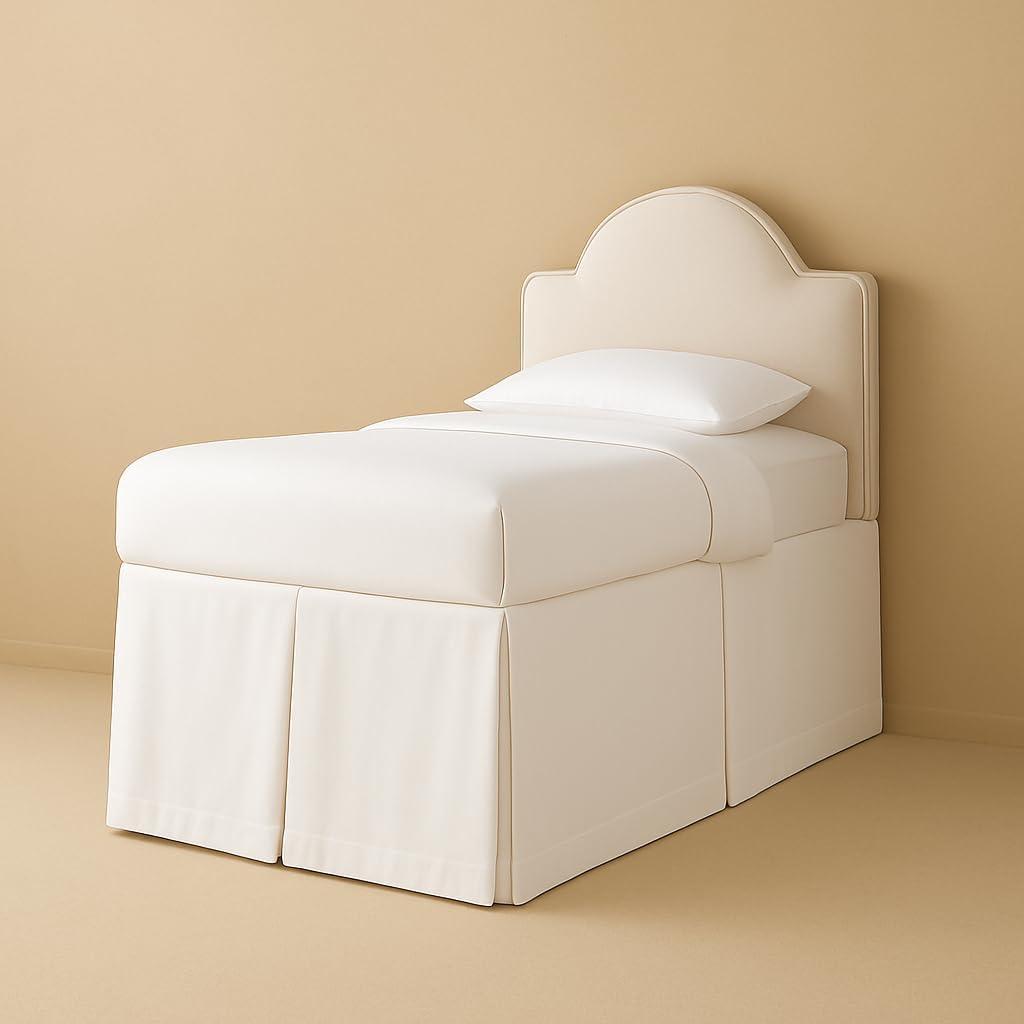 EBeddy Linens Split Corner Dorm Bed Skirt Twin XL 36 Inch Drop, 100% Cotton, Extra Long Bed Skirt for College Dorm, Platform Style, White Solid, Hidden Storage Solution, Easy Fit