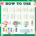 Chunful 20 Sets Christmas Gingerbread Crafts Kit Make Your Own Gingerbread Houses Wooden Christmas Ornaments Bead DIY Crafts Bulk for Xmas Party Supplies Tree Decoration