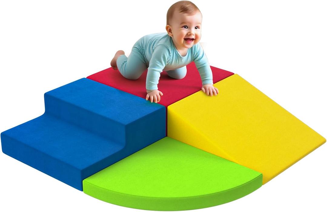 Climbing Toys for Toddlers,Foam Climbing Blocks for Toddlers,Baby Soft Foam Blocks for Climbing,4-Piece Soft Play Set,Baby Jungle Gym Indoor for Toddler 1-3 Develop,Color Coordination,Motor skills
