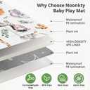 Noonkty 71x59 Foldable Foam Baby Play Mat for Floor, Babies Activity Tummy Time Playmat, Kids Non Toxic Foam Thick Play Mat for Baby, Toddlers, Waterproof & Anti-slip Crawling Mats