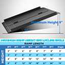 WHALEMOTOR Black Portable Wheelchair Ramp, 3FT No-sew Non-Slip Aluminum Wheelchair Ramp, Folding Portable Wheelchair Ramps for Home, Weight Capacity Up to 800 LBS, Loading Dock Plates