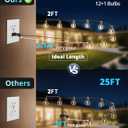 VIPAR Outdoor String Lights, 30FT 13 G40 Bulbs Patio Lights Outdoor Waterproof, Shatterproof Connectable LED Outside Hanging Light for Balcony, Backyard, Porch, Garden, Deck, Bistro, 2700K Dimmable