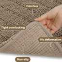 Bcoimo 24"17" Chenille Bath Mat Non-Slip with Backing Bath Rug Ultra-Absorbent and Machine Washable Bathroom Mat Quick-Dry Design. Ideal for Bathroom and Tub Areas
