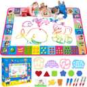 Water Doodle Mat - Kids Painting Writing Doodle Toy Board - Color Doodle Drawing Mat Bring Magic Pens Educational Toys for Age 3 4 5 6 7 8 9 10 11 12 Year Old Girls Boys Age Toddler Gift (Pink)