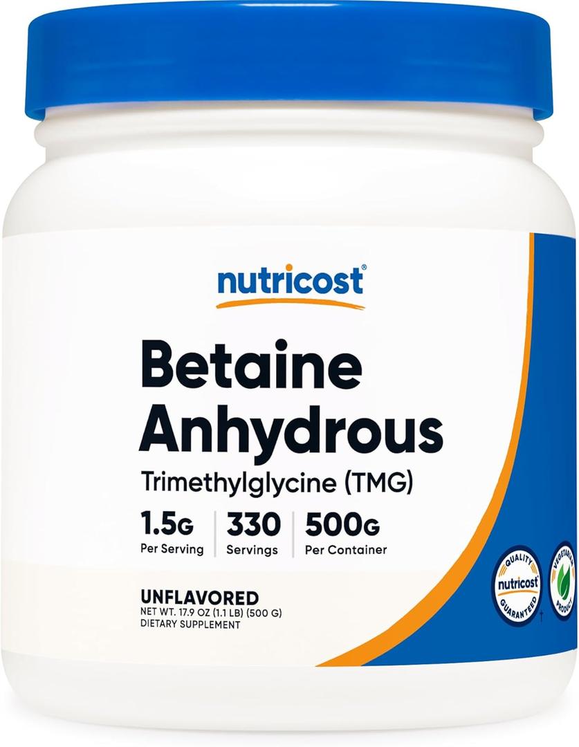 Nutricost Betaine Anhydrous Trimethylglycine (TMG) Powder 500 Grams (1.1 Pound (Pack of 1))