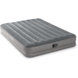 Intex 64114E Dura-Beam Standard Prestige Air Mattress: Fiber-Tech  Queen Size  Built-in USB Electric Pump  12in Bed Height  600lb Weight Capacity
