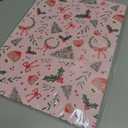 GIOLAINY Pink Christmas Wrapping Paper for Girls Women Kids - Holiday Gift Wrap with Ornaments, Xmas Trees, Berries & Wreaths Designs - 4 Sheets (28 x 40 inches), Easy to Store